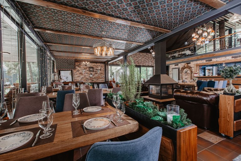 The restaurant of the Sun Village Arkhyz 4* Park Hotel